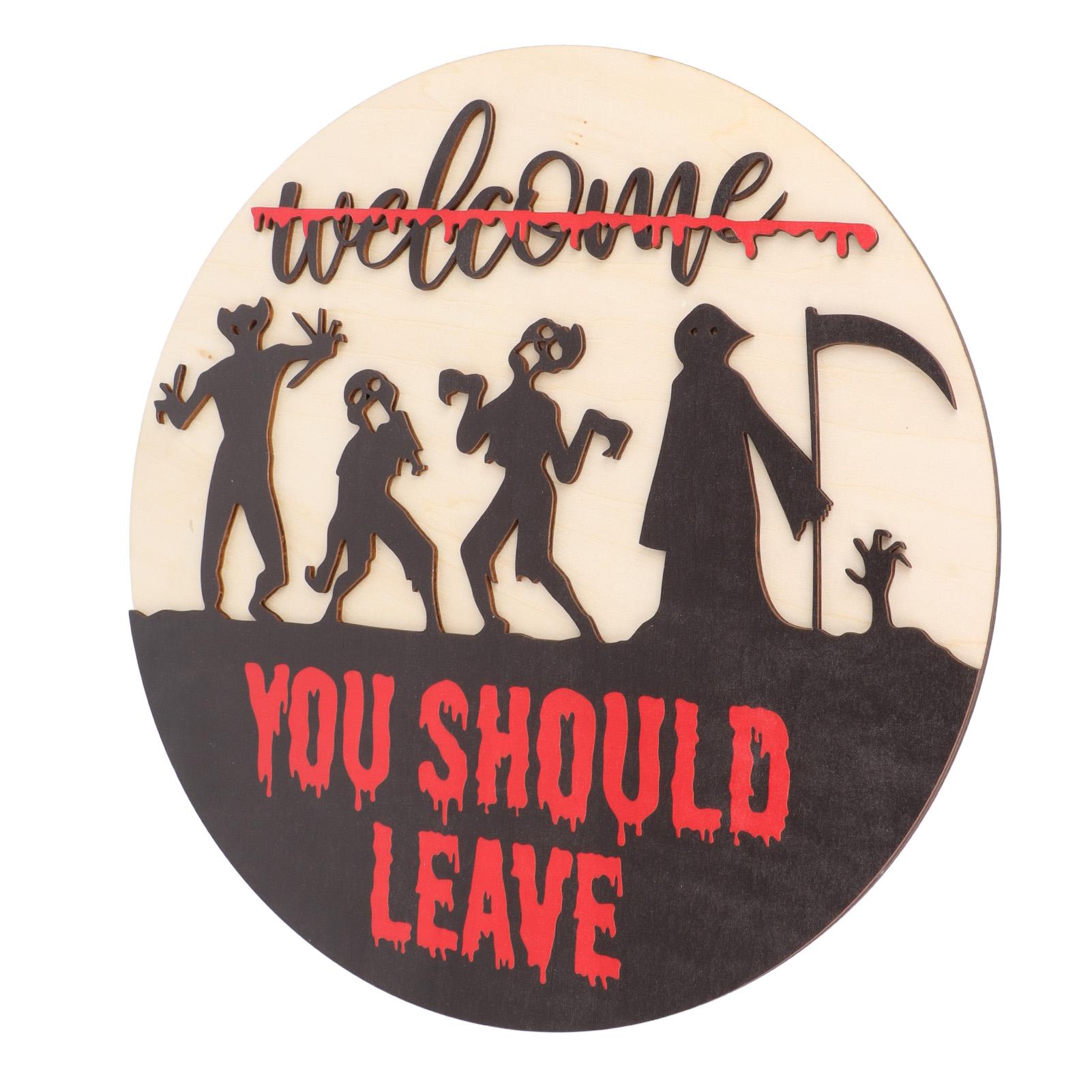 Ужас Приветственная табличка Инновационная тема фермерского дома 3D Хэллоуин Ужас Приветственная табличка для украшения входной двери, крыльца